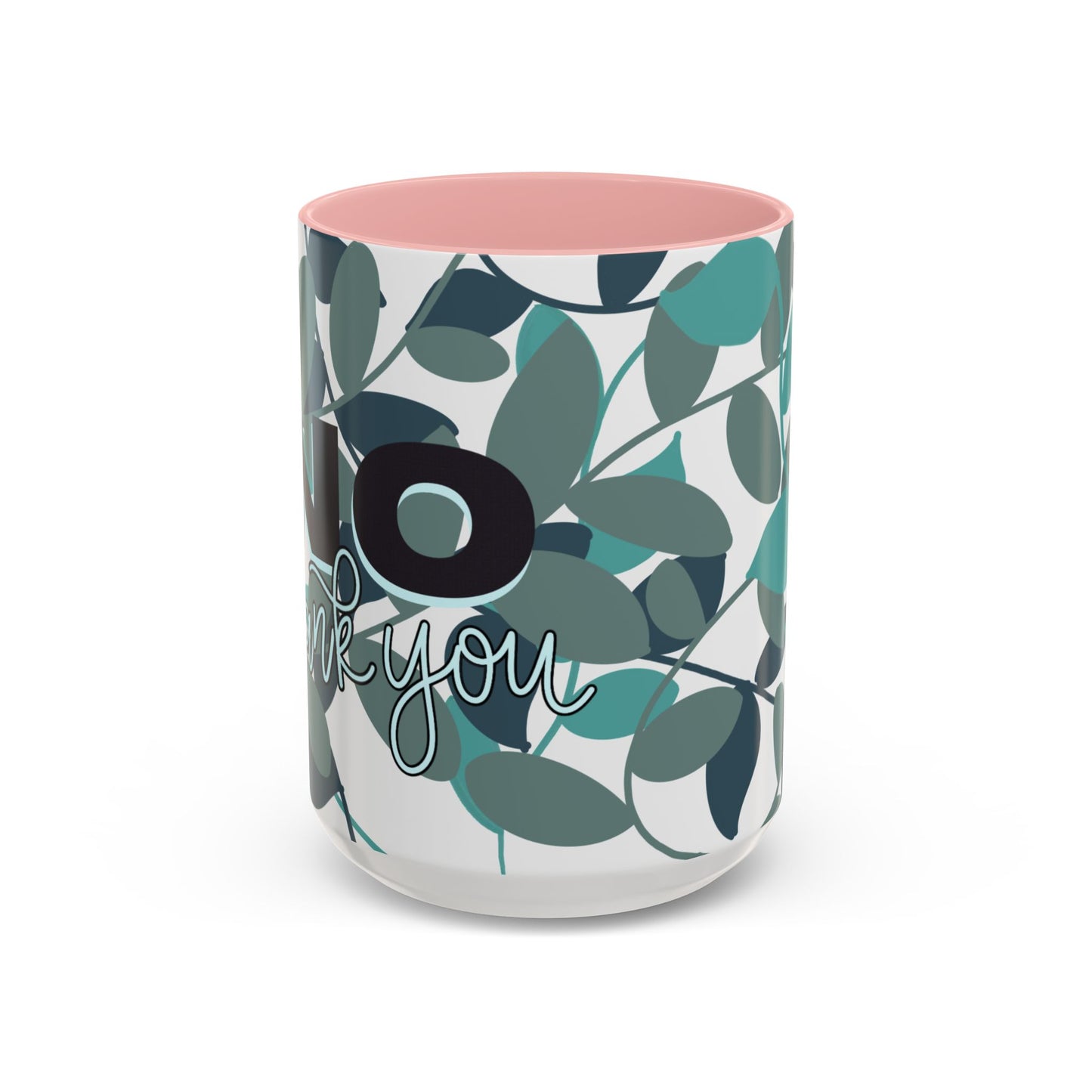 No Thank You Green Leaf Illustration Mug