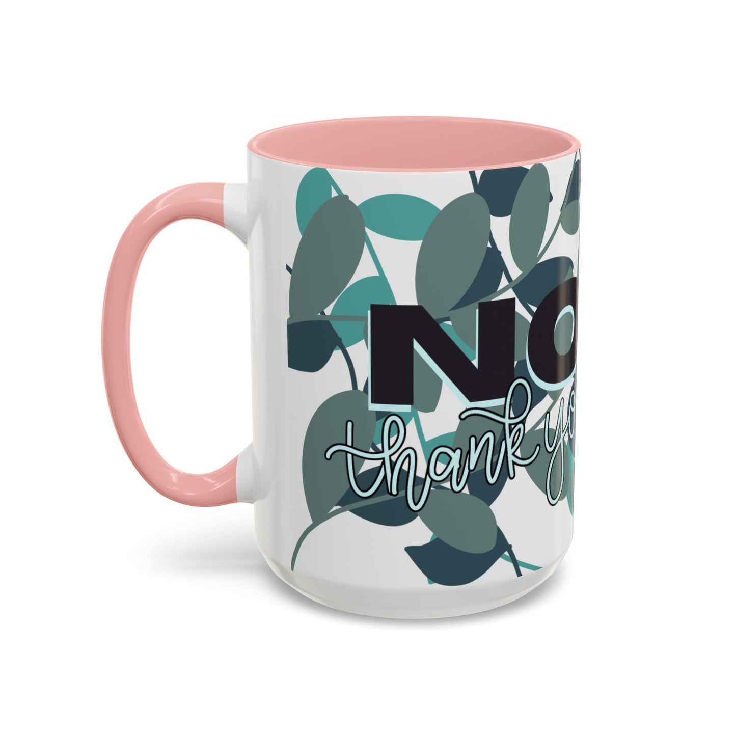 No Thank You Green Leaf Illustration Mug